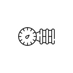 Poster - manometer, odometer icon. Element of temperature control equipment for mobile concept and web apps illustration. Thin line icon for website design and development