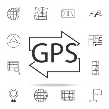 GPS with arrows icon. navigation icons universal set for web and mobile