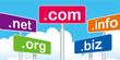 .com,.net,.biz,.info,.orgのプラカードのイラスト｜ドットコム、ドットネット、ドットビズ、ドットインフォ、ドットオーアールジー
