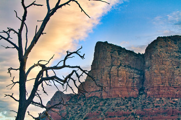 Partial view of the Gibraltor rock formation in Sedona, Arizona (USA)