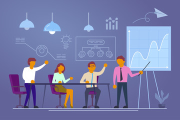 Aufkleber - Business conference vector illustration in flat style