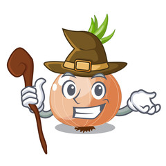 Wall Mural - Witch fresh onion isolated on the mascot