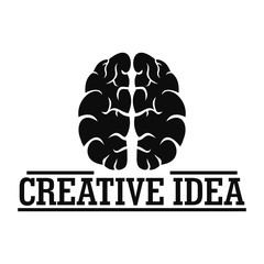 Poster - Creative idea brain logo. Simple illustration of creative idea brain vector logo for web design isolated on white background