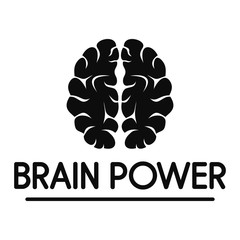 Poster - Human brain power logo. Simple illustration of human brain power vector logo for web design isolated on white background