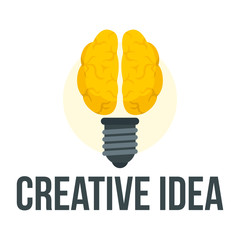 Poster - mental creative idea logo. flat illustration of mental creative idea vector logo for web design