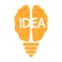 Poster - Mind idea logo. Flat illustration of mind idea vector logo for web design