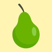 Green Pear Icon. Flat Illustration Of Green Pear Vector Icon For Web Design
