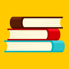 Poster - book stack icon. flat illustration of book stack vector icon for web design