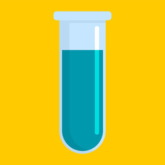 Poster - Blue test tube icon. Flat illustration of blue test tube vector icon for web design