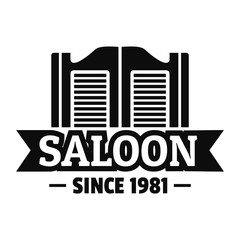 Sticker - Saloon door logo. Simple illustration of saloon door vector logo for web design isolated on white background