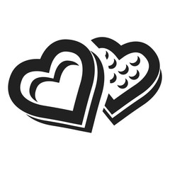 Poster - Heart candy box icon. Simple illustration of heart candy box vector icon for web design isolated on white background