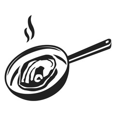 Poster - Meat on griddle icon. Simple illustration of meat on griddle vector icon for web design isolated on white background