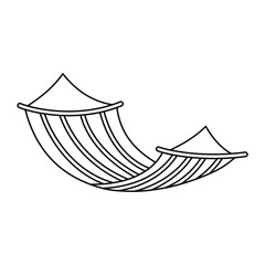 Wall Mural - hammock icon. outline hammock vector icon for web design isolated on white background