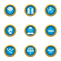 Poster - Robotization icons set. Flat set of 9 robotization vector icons for web isolated on white background