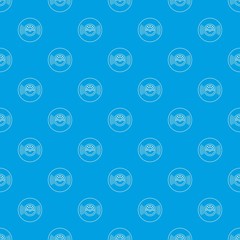 Poster - Vinyl record pattern vector seamless blue repeat for any use