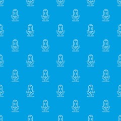 Poster - Studio microphone pattern vector seamless blue repeat for any use