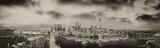 Fototapeta Nowy Jork - Panoramic aerial view of Auckland from helicopter, New Zealand in black and white view