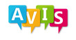Avis - letters written in beautiful boxes on white background
