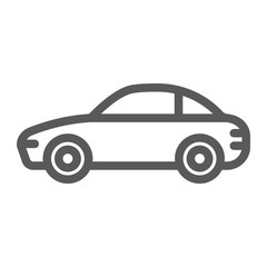 Fototapete - Car line icon, traffic and vehicle, automobile sign, vector graphics, a linear pattern on a white background.