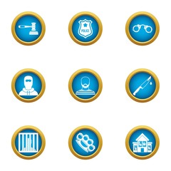 Poster - Heist icons set. Flat set of 9 heist vector icons for web isolated on white background