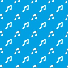 Poster - Music note pattern vector seamless blue repeat for any use