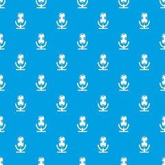 Poster - Studio microphone pattern vector seamless blue repeat for any use