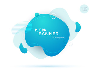 Wall Mural - Organic design of liquid color abstract geometric shapes. Fluid gradient elements for minimal banner, logo, social post. Futuristic trendy dynamic elements. Abstract background. Eps10 vector.