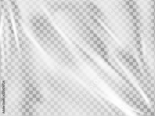 Cuadros en Lienzo Realistic plastic wrap texture . Stretched polyethylene cover.