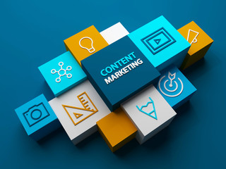 Wall Mural - CONTENT MARKETING 3D render concept