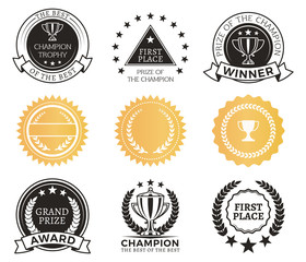 champion awards collection vector illustration