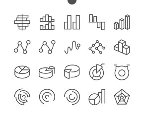Poster - Charts UI Pixel Perfect Well-crafted Vector Thin Line Icons 48x48 Grid for Web Graphics and Apps. Simple Minimal Pictogram Part 4-4