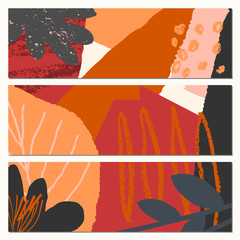 Sticker - Abstract Autumn Leaves Banner Design