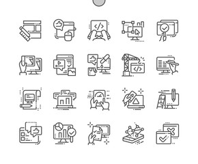 Poster - testing website well-crafted pixel perfect vector thin line icons 30 2x grid for web graphics and ap