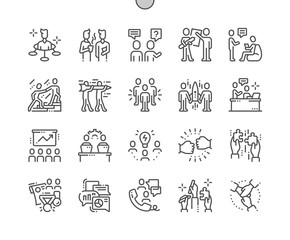 Poster - Teamwork Well-crafted Pixel Perfect Vector Thin Line Icons 30 2x Grid for Web Graphics and Apps. Simple Minimal Pictogram