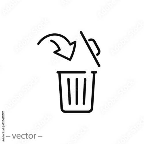 Cuadros en Lienzo open trash bin icon, linear editable vector illustration eps10