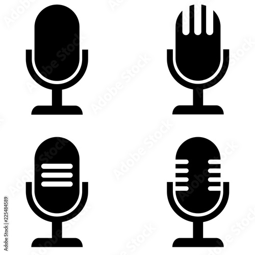 Fotomural Microphone vector icon, logo on a white background