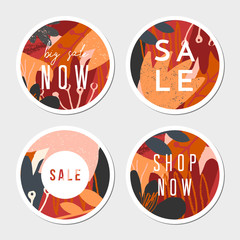 Canvas Print - Round Autumn Design Stickers