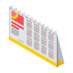 Poster - Financial calendar icon. Isometric of financial calendar vector icon for web design isolated on white background