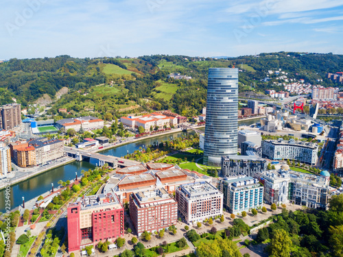Fotografiet  Bilbao aerial panoramic view, Spain