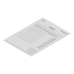 Poster - Report blank paper icon. Isometric of report blank paper vector icon for web design isolated on white background