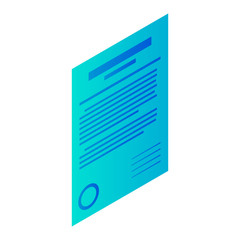 Poster - Customer paper icon. Isometric of customer paper vector icon for web design isolated on white background