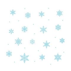 Wall Mural - vector snowflakes icon set