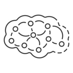 Poster - Neuron brain icon. Outline neuron brain vector icon for web design isolated on white background