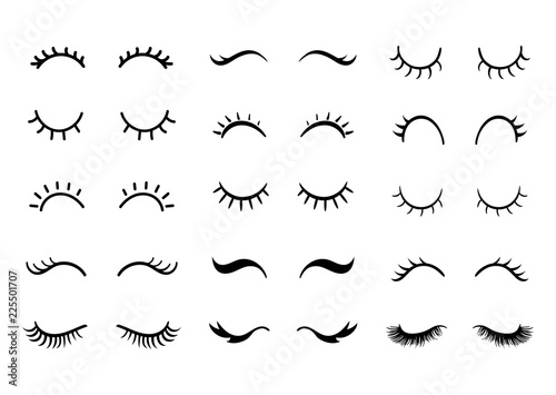 Cute Cartoon Closed Eyes Set Vector Eyelashes Icon Collection Buy This Stock Vector And Explore Similar Vectors At Adobe Stock Adobe Stock