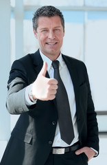 Sticker - successful businessman showing thumb up