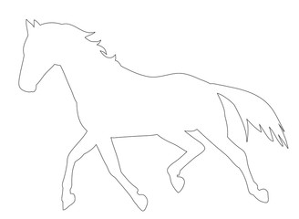 Wall Mural - icon, sketch, outline horse running