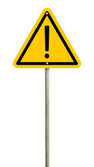 Wall Mural - Hazard warning attention sign isolated on white background. Objects clipping path