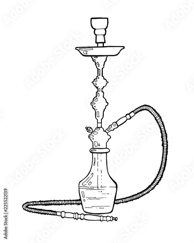 Shisha Hookah Hand Drawn Doodle Vector Illustration Isolated On White Foe Hookah Bar Or Lounge Vector Illustration Of Hookah With Smoking Pipe Hubble Bubble Oriental Bar Stock Vector Adobe Stock