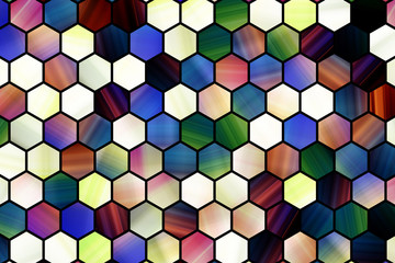 Abstract background or texture for design, colorful pattern hexagon strip.