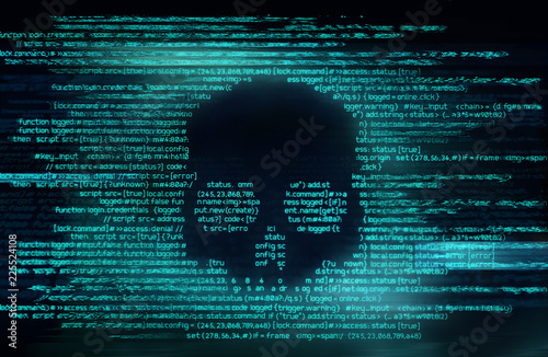 Fotografía Ransomware And Code Hacking Background